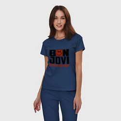 Пижама хлопковая женская Bon Jovi: Nice day, цвет: тёмно-синий — фото 2