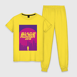 Пижама хлопковая женская Blade Runner 2049: Purple, цвет: желтый