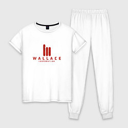 Пижама хлопковая женская Wallace Corporation, цвет: белый