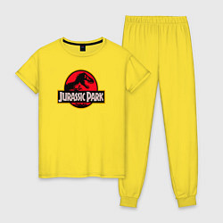 Пижама хлопковая женская Jurassic Park, цвет: желтый