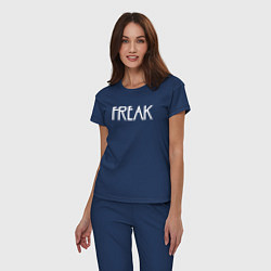 Пижама хлопковая женская Freak, цвет: тёмно-синий — фото 2
