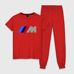 Пижама хлопковая женская BMW M, цвет: красный