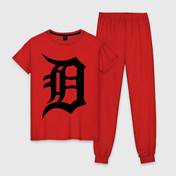 Пижама хлопковая женская Detroit Tigers, цвет: красный