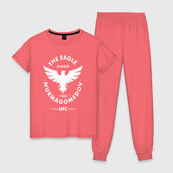 Пижама хлопковая женская The Eagle: Khabib UFC, цвет: коралловый