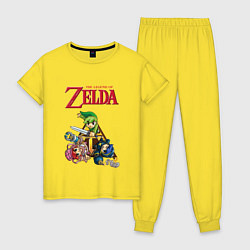 Пижама хлопковая женская Zelda: Tri force heroes, цвет: желтый