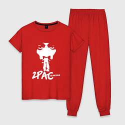Пижама хлопковая женская 2Pac: All Eyez On Me, цвет: красный