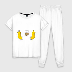 Пижама хлопковая женская Homer Fuck, цвет: белый