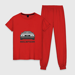 Пижама хлопковая женская DeLorean, цвет: красный