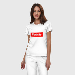 Пижама хлопковая женская Fortnite Supreme, цвет: белый — фото 2