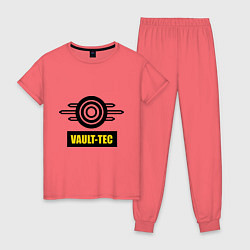 Пижама хлопковая женская Vault-tec, цвет: коралловый