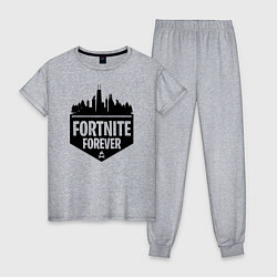Пижама хлопковая женская Fortnite Forever, цвет: меланж