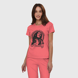Пижама хлопковая женская Bob Marley: Island, цвет: коралловый — фото 2