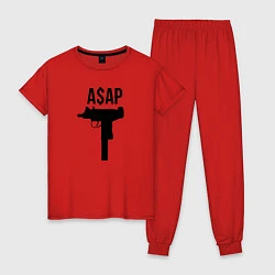 Пижама хлопковая женская ASAP Gangster, цвет: красный