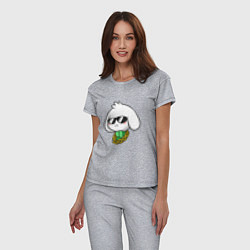 Пижама хлопковая женская Undertale: Asriel SWAG, цвет: меланж — фото 2