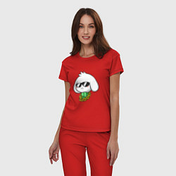 Пижама хлопковая женская Undertale: Asriel SWAG, цвет: красный — фото 2