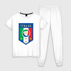 Пижама хлопковая женская Italia FIGC, цвет: белый