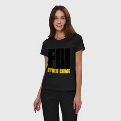 Пижама хлопковая женская FBI: Cyber Crime, цвет: черный — фото 2