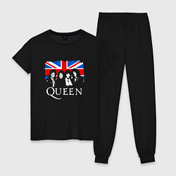 Пижама хлопковая женская Queen UK, цвет: черный