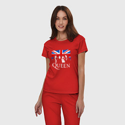 Пижама хлопковая женская Queen UK, цвет: красный — фото 2