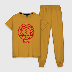 Пижама хлопковая женская Slipknot Penragram, цвет: горчичный