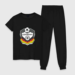 Пижама хлопковая женская Germany League, цвет: черный
