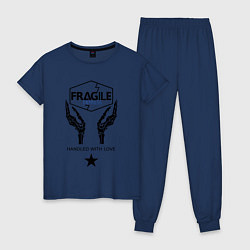 Пижама хлопковая женская Fragile Express, цвет: тёмно-синий
