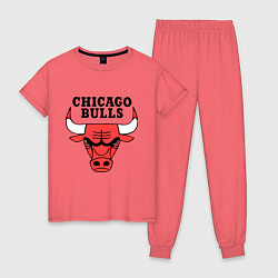 Пижама хлопковая женская Chicago Bulls, цвет: коралловый