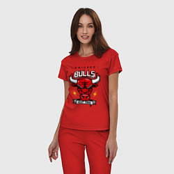 Пижама хлопковая женская Chicago Bulls est. 1966, цвет: красный — фото 2