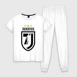 Пижама хлопковая женская Juventus 7J, цвет: белый