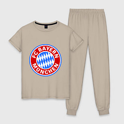 Пижама хлопковая женская Bayern Munchen FC, цвет: миндальный
