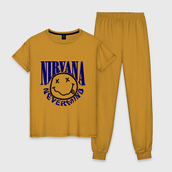 Пижама хлопковая женская Nevermind Nirvana, цвет: горчичный
