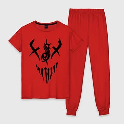 Пижама хлопковая женская Slipknot Demon, цвет: красный