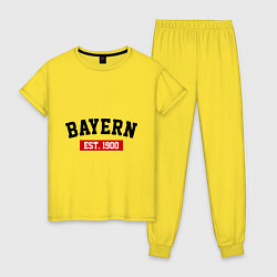 Пижама хлопковая женская FC Bayern Est. 1900, цвет: желтый