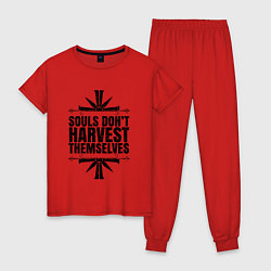 Пижама хлопковая женская Harvest Themselves, цвет: красный