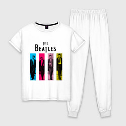 Пижама хлопковая женская Walking Beatles, цвет: белый