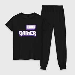 Пижама хлопковая женская Twitch Gamer, цвет: черный