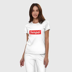 Пижама хлопковая женская Senpai Supreme, цвет: белый — фото 2
