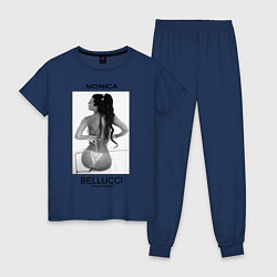 Пижама хлопковая женская Monica Bellucci: Donna Famosa, цвет: тёмно-синий