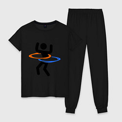 Пижама хлопковая женская Portal Рoops, цвет: черный