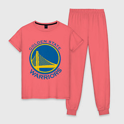 Пижама хлопковая женская Golden state Warriors, цвет: коралловый