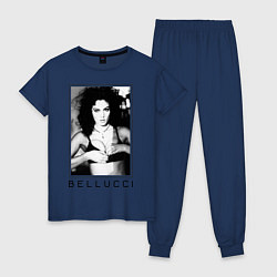 Пижама хлопковая женская Monica Bellucci: Black, цвет: тёмно-синий
