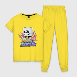 Пижама хлопковая женская Marshmello Music, цвет: желтый