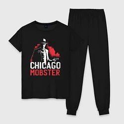 Пижама хлопковая женская Chicago Mobster, цвет: черный