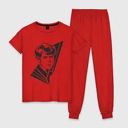 Пижама хлопковая женская Юный Есенин, цвет: красный