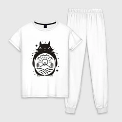 Пижама хлопковая женская Narute Totoro, цвет: белый