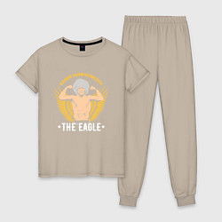 Пижама хлопковая женская Khabib: The Eagle, цвет: миндальный