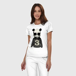Пижама хлопковая женская Brutal Panda, цвет: белый — фото 2