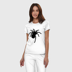 Пижама хлопковая женская Черный паук, цвет: белый — фото 2