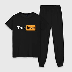 Пижама хлопковая женская True Love, цвет: черный