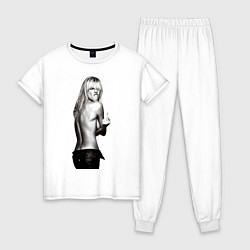 Пижама хлопковая женская Heidi Klum: Fuck Off!, цвет: белый